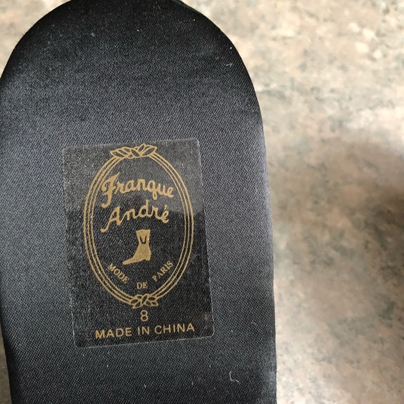 kitten heel satin slippers with rabbit fur - Picture 2 of 4